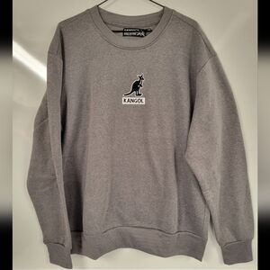 New Kangol XL Heather Gray Crewneck Sweater Casual Streetwear
